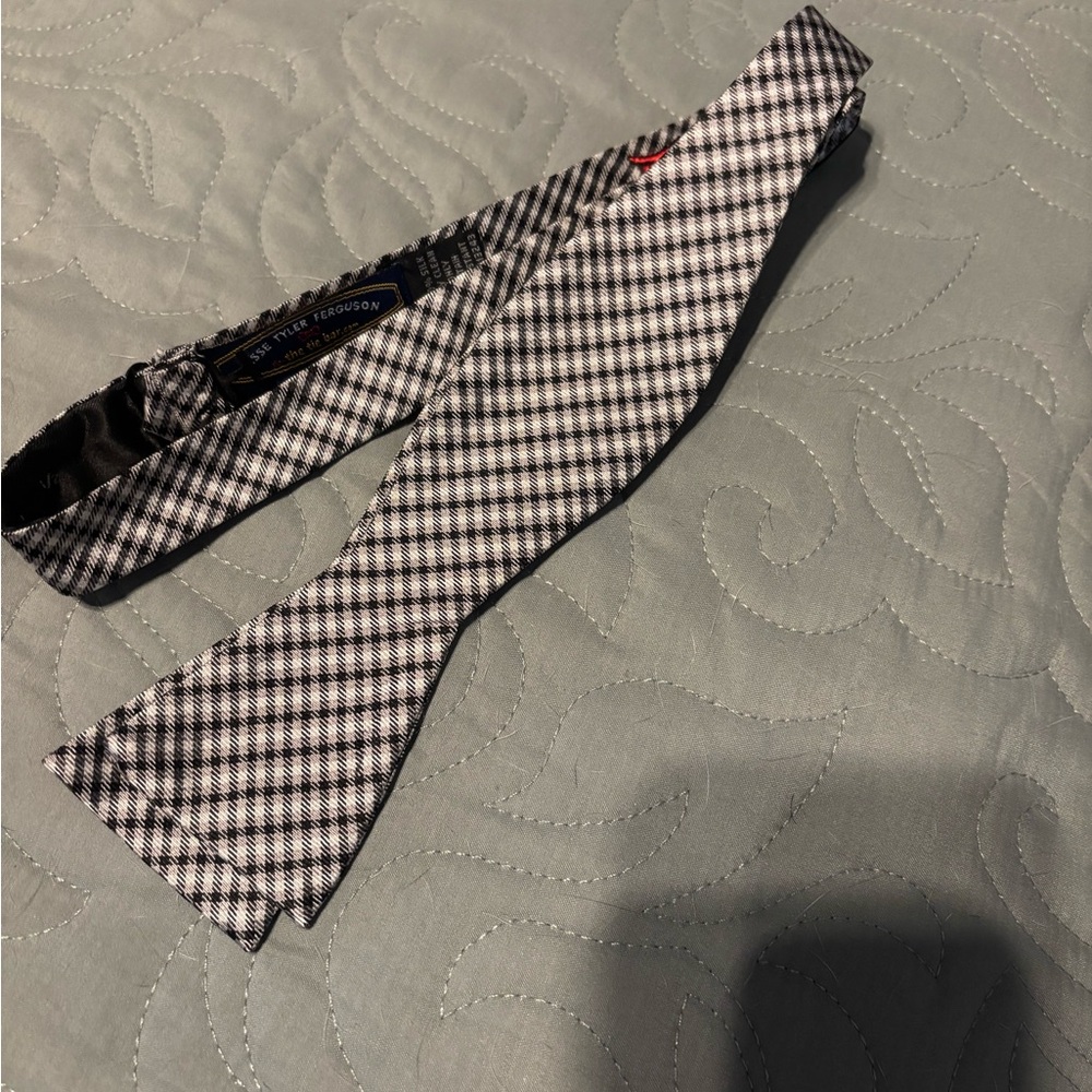 Black and White Checkered Bow Tie